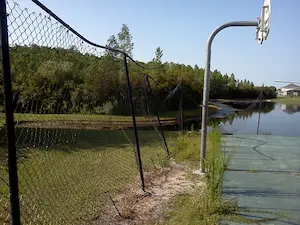 Chain Link Repair Tennis Court Orlando,Fl.
